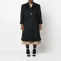 Thom Browne wide-lapel single-breasted overcoat - Blue