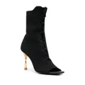 Balmain Moneta monogram lace-up boots - Black