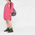 Moschino logo-print hooded dress - Pink