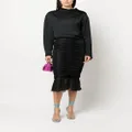 Blumarine silk ruched pencil skirt - Black