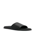 Giorgio Armani debossed-logo leather slides - Black