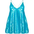 GANNI sequin slip mini dress - Blue