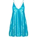 GANNI sequin slip mini dress - Blue