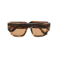 Gucci Eyewear logo-lettering square-frame sunglasses - Brown