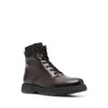 BOSS lace-up calf leather boots - Brown