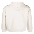 Calvin Klein logo-patch zip-up hoodie - Neutrals