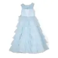 MARCHESA KIDS COUTURE sleeveless tiered-tulle dress - Blue