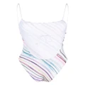 Missoni stripe-print backless swimsuit - White