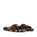Dolce & Gabbana leopard-print fleece slippers - Brown