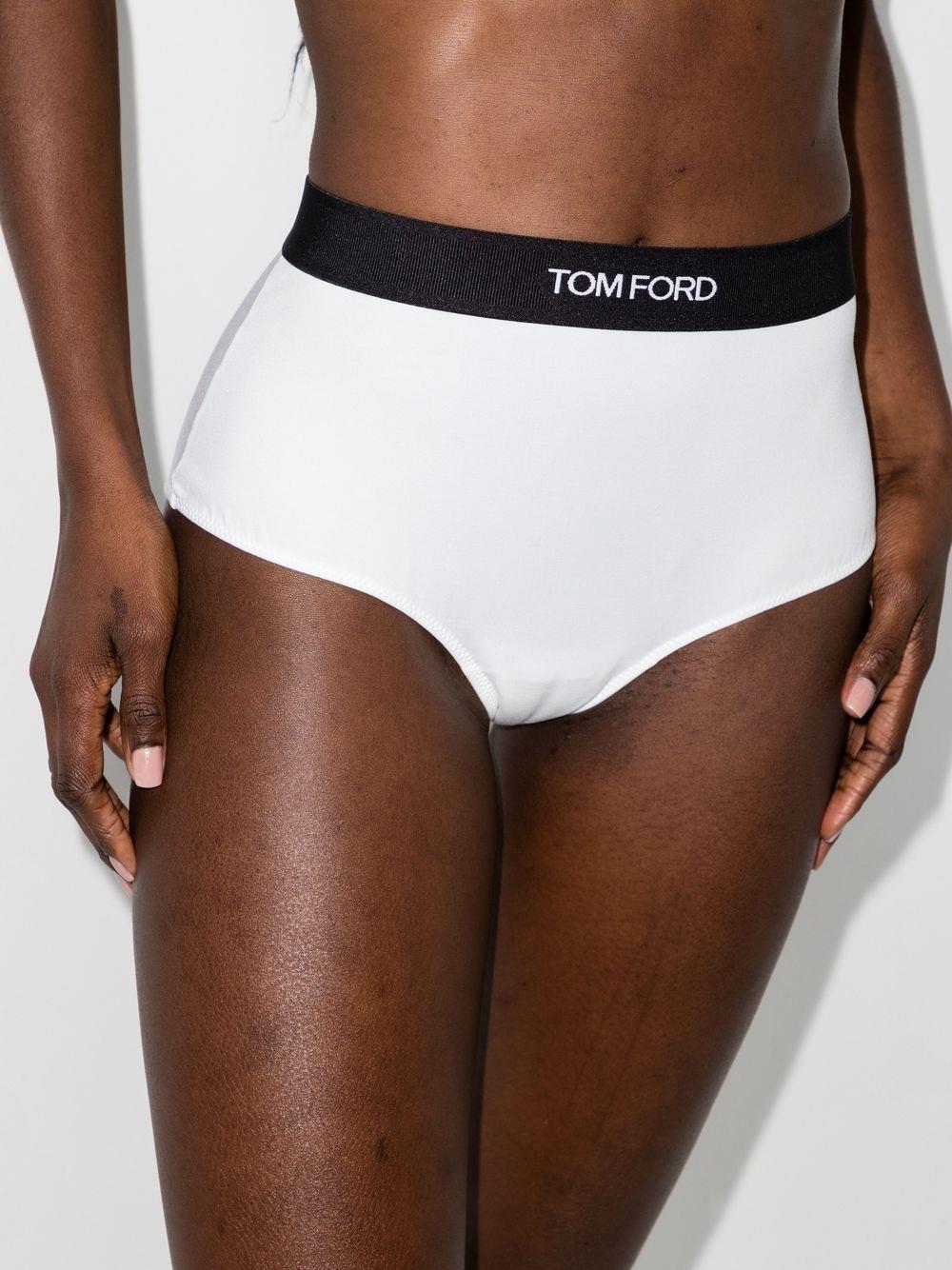 TOM FORD logo-waist briefs - White