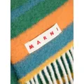 Marni striped knitted scarf - Green