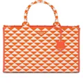 Prada large Symbole embroidered tote bag - Orange