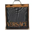 Versace logo-patch sheer tote - Black