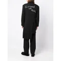 Yohji Yamamoto slogan-print single-breasted coat - Black