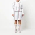 Thom Browne striped short-sleeve cardigan - White