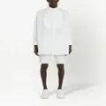 Alexander McQueen collarless long-sleeved shirt - White