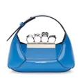 Alexander McQueen mini Jewelled Hobo leather bag - Blue