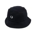 Fred Perry embroidered-logo bucket hat - Blue