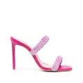 Schutz crystal-embellished leather sandals - Pink
