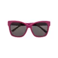 Balenciaga Eyewear logo-plaque square-frame sunglasses - Pink