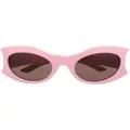 Balenciaga Eyewear side logo-plaque detail sunglasses - Pink