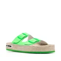 Love Moschino side-buckle detail logo mules - Green