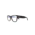 TOM FORD Eyewear logo-arm tortoiseshell glasses - Black