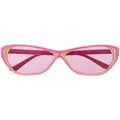 Karl Lagerfeld stripe-print logo sunglasses - Pink