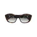 Karl Lagerfeld tortoiseshell-effect logo-engraved sunglasses - Brown