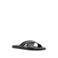 Versace Greca-embossed crossover-strap sandals - Black