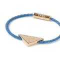 Prada triangle-logo braided leather bracelet - Blue