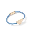 Prada triangle-logo braided leather bracelet - Blue