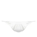 Isa Boulder knot-detail satin bikini bottoms - White