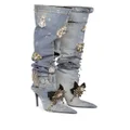 Dolce & Gabbana patchwork-denim knee-high boots - Blue