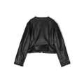 Chiara Ferragni Kids Eyelike-detail faux-leather jacket - Black