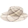 Thom Browne check woven straw hat - Neutrals