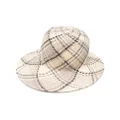 Thom Browne check woven straw hat - Neutrals