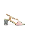 Chie Mihara colour-block panel detail sandals - Green