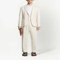 Zegna Microstructured linen-wool shirt jacket - White