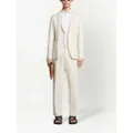 Zegna Microstructured linen-wool shirt jacket - White