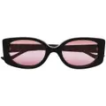 Gucci Eyewear oversized logo-arm sunglasses - Brown