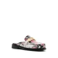 Moschino logo-detail snakeskin-effect loafers - White