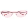 Alexander McQueen Eyewear cat-eye spiked-stud sunglasses - Silver