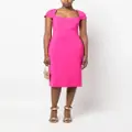 Roland Mouret cap sleeve stretch-cady midi dress - Pink