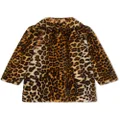 Dolce & Gabbana Kids leopard-print faux-fur coat - Brown