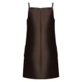 Valentino Garavani square-neck silk minidress - Brown