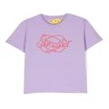 Off-White Kids logo-print cotton T-shirt - Purple