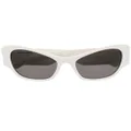 Balenciaga Eyewear enamelled-logo cat-eye frame sunglasses - White