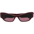 Balenciaga Eyewear enamelled-logo cat-eye frame sunglasses - Red