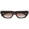 Alexander McQueen Eyewear logo-engraved cat eye sunglasses - Brown